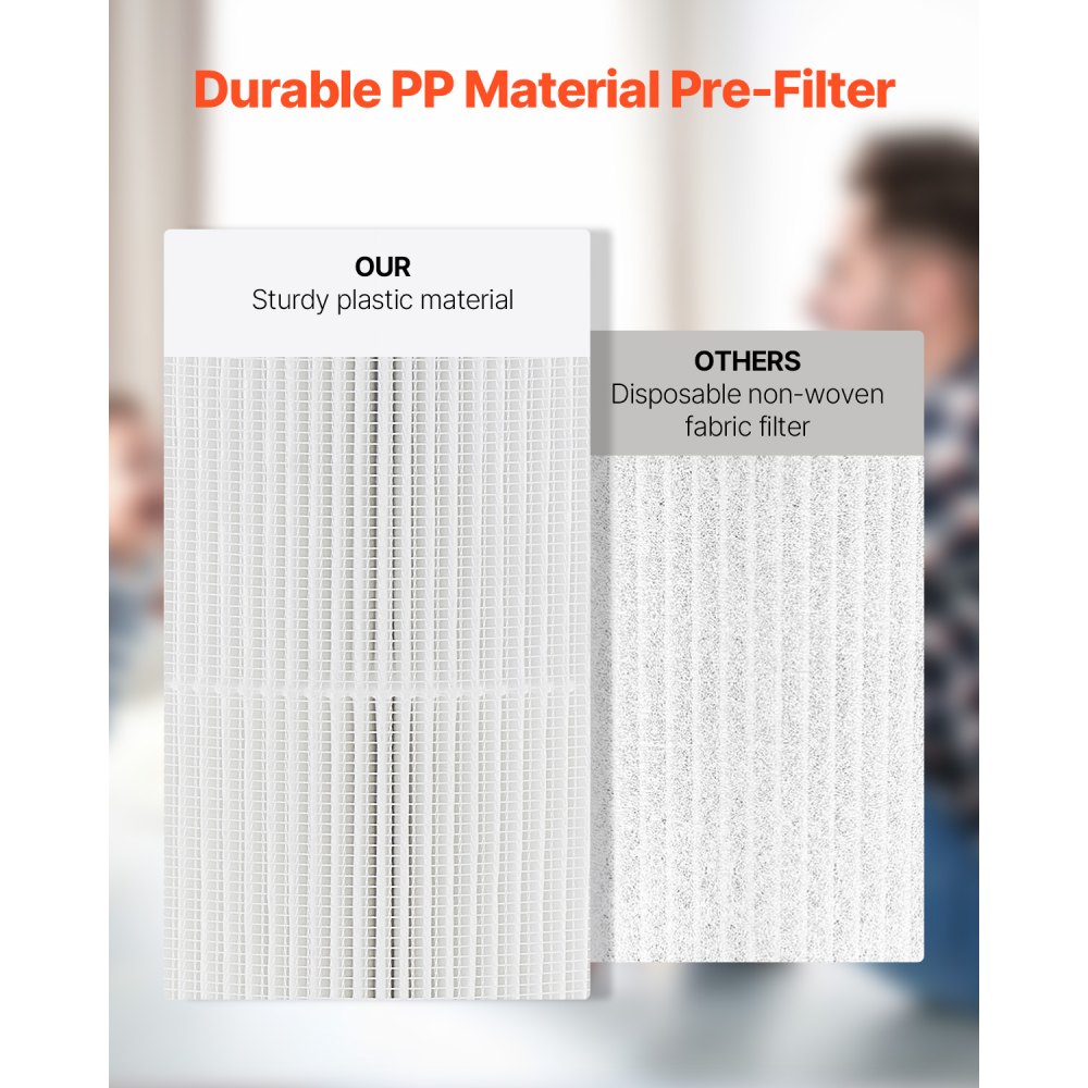 VEVOR Air Purifier Replacement Filter, H13, 3-in-1 Compact & Lightweight Replacement Filter with PP Pre-Filter, Easy-to-Grab Purifier Filter with Activated Carbon, Fit for Cylindrical Purifier