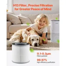 Filtro de repuesto para purificador de aire 3 en 1, filtro H13 con prefiltro PP