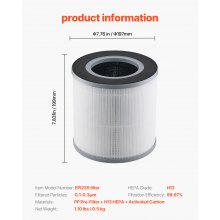 3-in-1 Air Purifier Replacement Filter H13 Filter with PP Pre-Filter