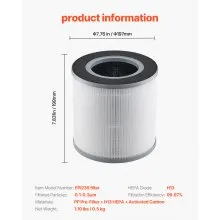 Filtro de repuesto para purificador de aire 3 en 1, filtro H13 con prefiltro PP