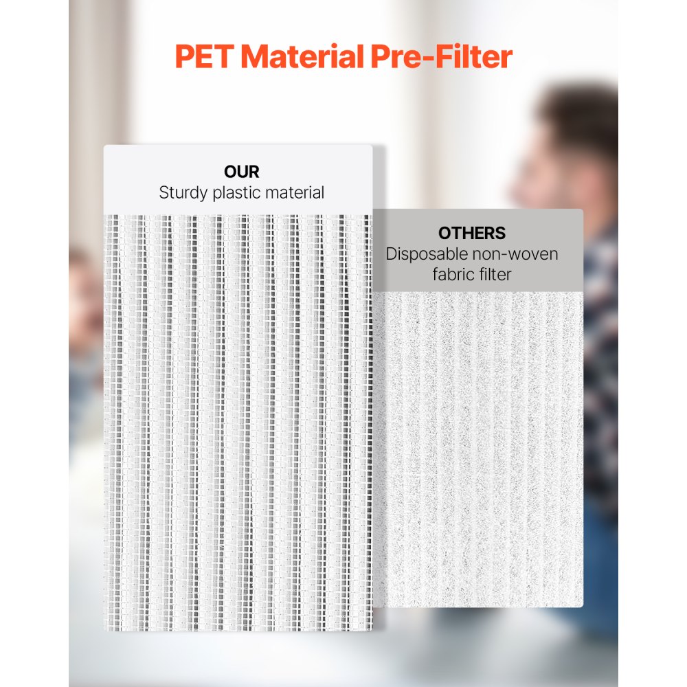 VEVOR Air Purifier Replacement Filter, H11, 2-in-1 Compact & Lightweight Replacement Filter with PET Pre-Filter, Easy-to-Grab Purifier Filter with Non-Woven Fabric, Fit for Cylindrical Purifier