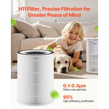 2-in-1 Air Purifier Replacement Filter H11 Filter with PET Pre-Filter