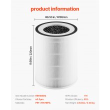 2-in-1 Air Purifier Replacement Filter H11 Filter with PET Pre-Filter