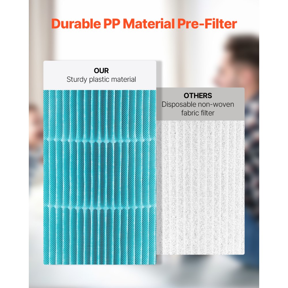 VEVOR Air Purifier Replacement Filter, H13, 3-in-1 Compact & Lightweight Replacement Filter with Sturdy PP Pre-Filter, Easy-to-Grab Purifier Filter with Activated Carbon, Fit for Cylindrical Purifier