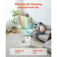 Purificador de aire inteligente HEPA H13 de 2018 ft²/h para el hogar y la oficina