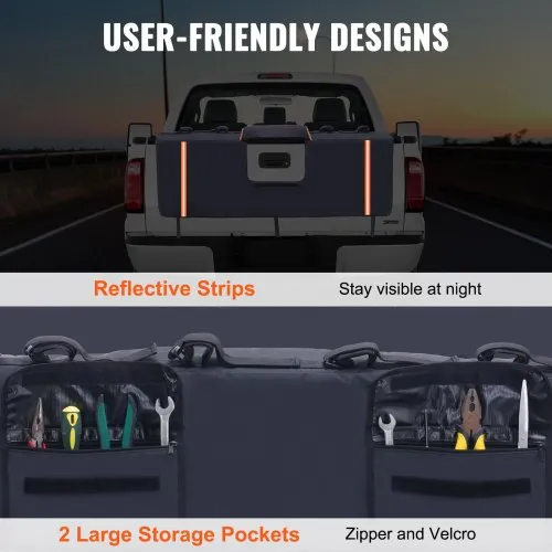 MICTUNING Tailgate Bike Pad For Mountain Bike, Secure 2 Bikes On Truck, With Reflective Strips And Tool Pocket, For Outdoor Bicycle Transportation - View #8
