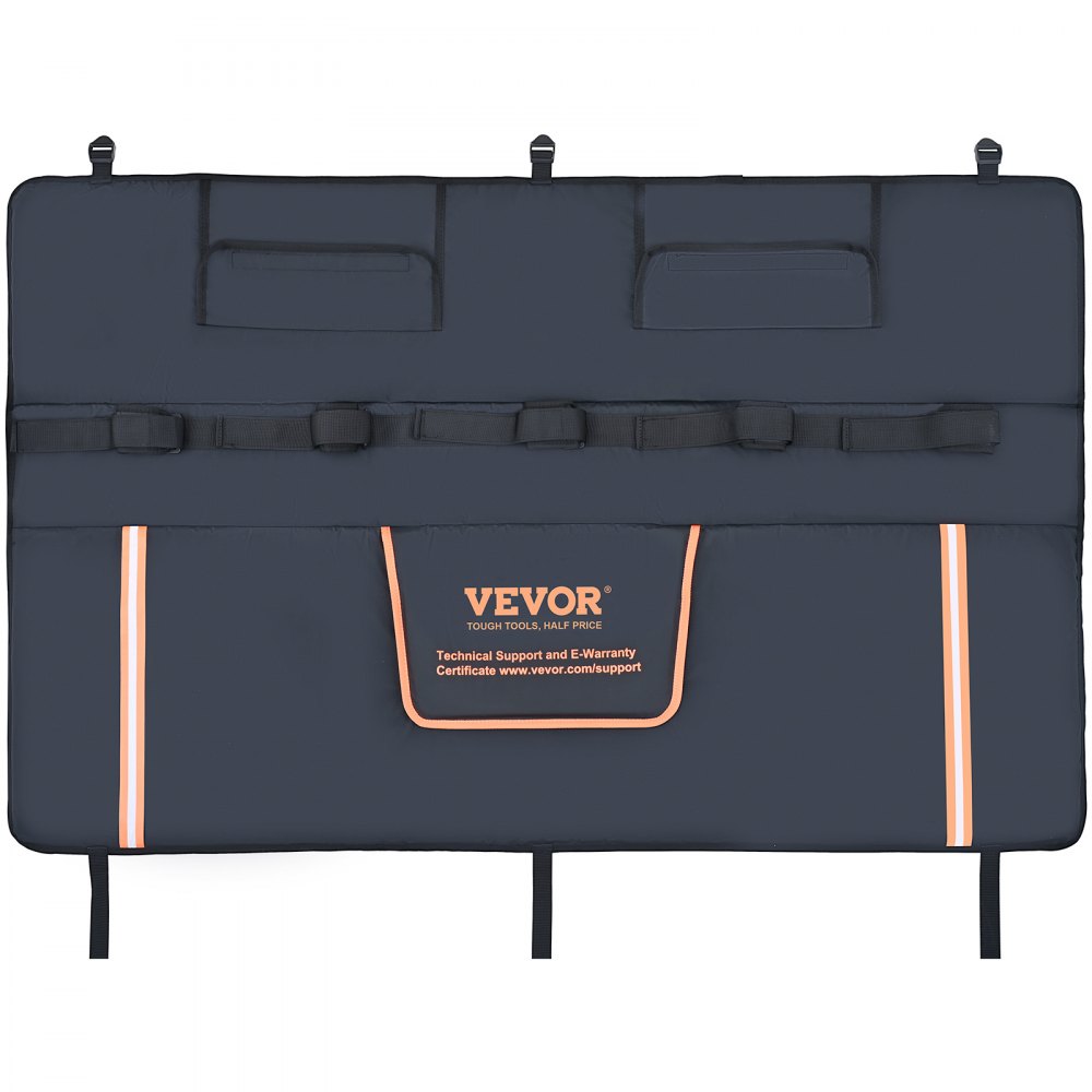 VEVOR Tailgate Bike Pad, 53" Truck Tailgate Pad Carry 5 Mountain Bikes, Tailgate Protection Pad with Reflective Strips and Tool Pockets, Tailgate Pad with Camera Opening for Mid-Size Pickup Trucks