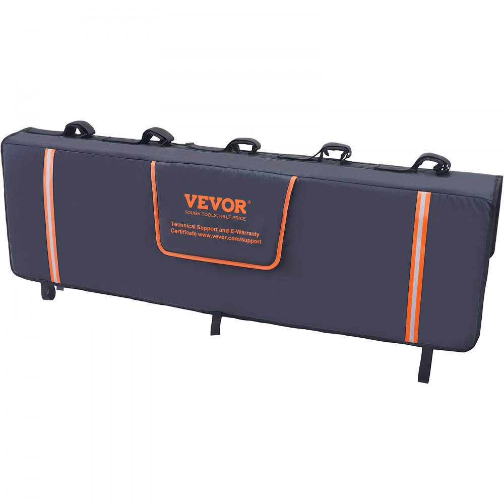 VEVOR Tailgate Bike Pad, 53" Truck Tailgate Pad Carry 5 Mountain Bikes, Tailgate Protection Pad with Reflective Strips and Tool Pockets, Tailgate Pad with Camera Opening for Mid-Size Pickup Trucks