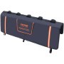 VEVOR tailgate pad in black with orange stripes and logos, featuring adjustable straps for secure attachment.