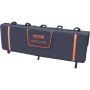 VEVOR tailgate pad with black padding, orange stripes, and multiple straps for securing equipment.
