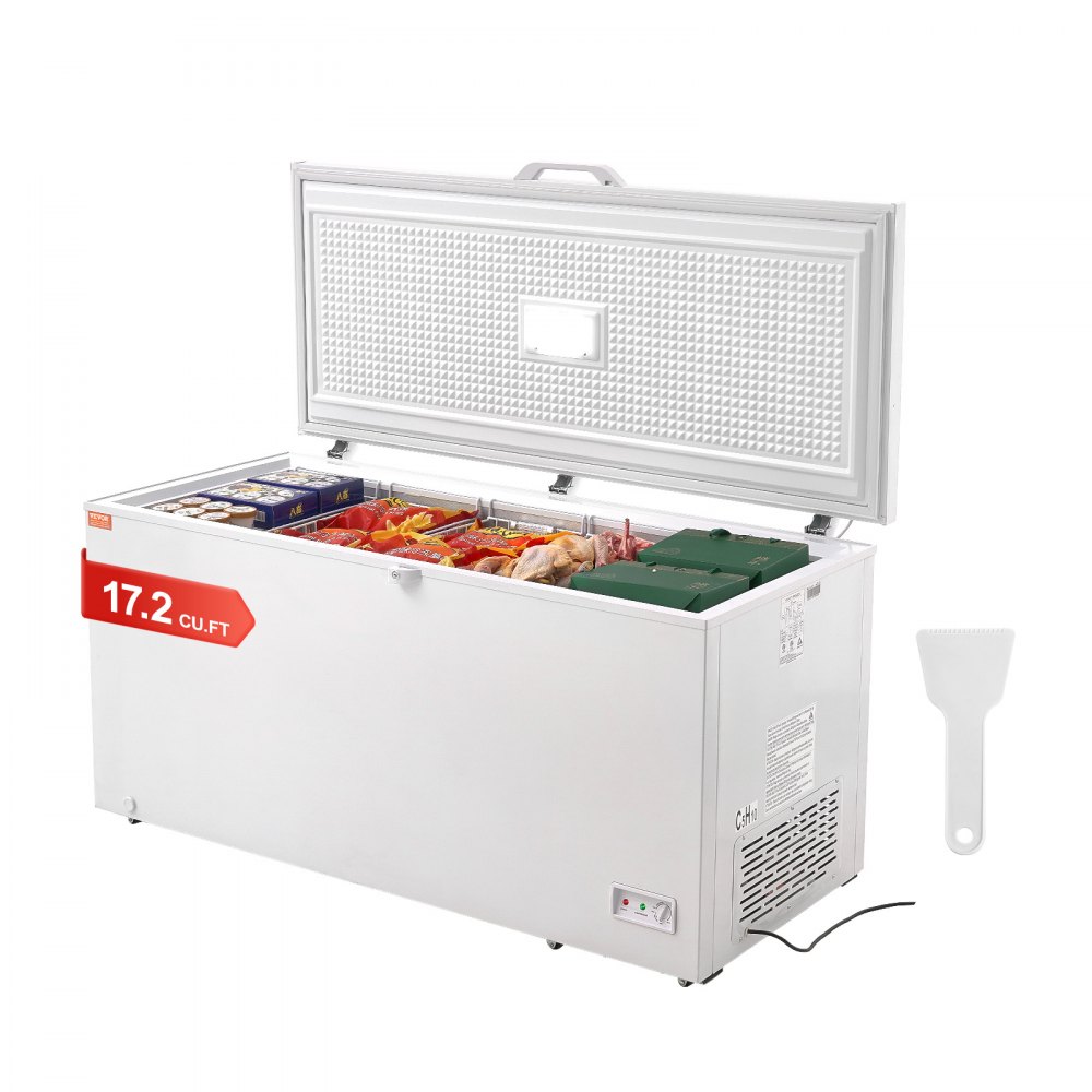 VEVOR Chest Freezer 17,2 cu.ft / 488 L Large Deep Freezer & 4 αφαιρούμενα καλάθια