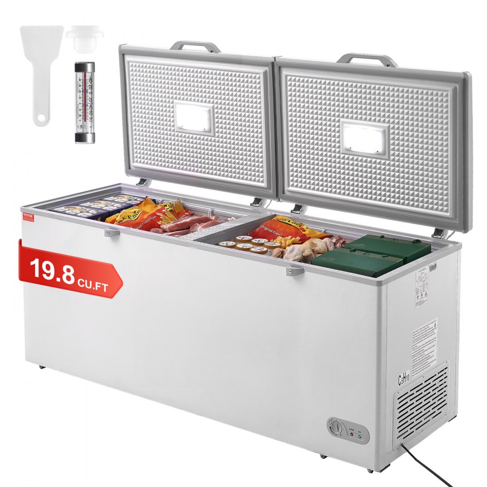 VEVOR Chest Freezer 19,8 cu.ft / 561 L Grande freezer e 4 cestas removíveis