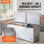 VEVOR Kummefryser 19,8 cu.ft / 561 L stor dybfryser og 4 aftagelige kurve