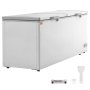 VEVOR Chest Freezer, 19.8 cu.ft / 561 L Large Deep Freezer with Split Top Double Locking Lids, Freestanding Commercial Chest Freezer & 4 Removable Baskets, 7-Level Adjustable Temp, LED Light, 6 Wheels