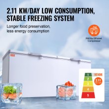 VEVOR Chest Freezer 19,8 cu.ft / 561 L Grande freezer e 4 cestas removíveis