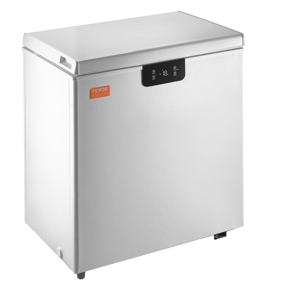 VEVOR Chest Freezer, 3.88 Cu.ft / 110 L Compact Deep Freezer, Free Standing Top Open Door Compact Freezers with 2 Removable Baskets & Adjustable Thermostat, Energy Saving & Low Noise, White