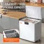 VEVOR Chest Freezer, 3.88 Cu.ft / 110 L Compact Deep Freezer, Free Standing Top Open Door Compact Freezers with 2 Removable Baskets & Adjustable Thermostat, Energy Saving & Low Noise, White
