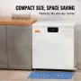 VEVOR Chest Freezer, 3.88 Cu.ft / 110 L Compact Deep Freezer, Free Standing Top Open Door Compact Freezers with 2 Removable Baskets & Adjustable Thermostat, Energy Saving & Low Noise, White