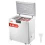 VEVOR Chest Freezer, 3.88 Cu.ft / 110 L Compact Deep Freezer, Free Standing Top Open Door Compact Freezers with 2 Removable Baskets & Adjustable Thermostat, Energy Saving & Low Noise, White