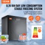 VEVOR chest freezer with 0.78 kw/day consumption, r600a compressor, low noise, and efficient freezing.