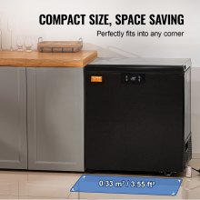VEVOR Chest Freezer, 3.88 Cu.ft / 110 L Compact Deep Freezer, Free Standing Top Open Door Compact Freezers with 2 Removable Baskets & Adjustable Thermostat, Energy Saving & Low Noise, Black