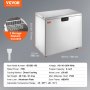 VEVOR chest freezer with 2 storage baskets, 5.4 cu.ft capacity, direct cooling, and adjustable temperature range.