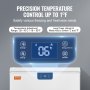 VEVOR chest freezer digital display with precise temperature control, adjustable range -28°c to 10°c.