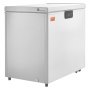 white VEVOR chest freezer with digital temperature control panel and side handle.