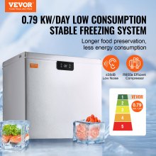 VEVOR Chest Freezer, 5.4 Cu.ft / 153 L Compact Deep Freezer, Free Standing Top Open Door Compact Freezers with 2 Removable Baskets & Adjustable Thermostat, Energy Saving & Low Noise, White