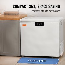 VEVOR Chest Freezer, 5.4 Cu.ft / 153 L Compact Deep Freezer, Free Standing Top Open Door Compact Freezers with 2 Removable Baskets & Adjustable Thermostat, Energy Saving & Low Noise, White