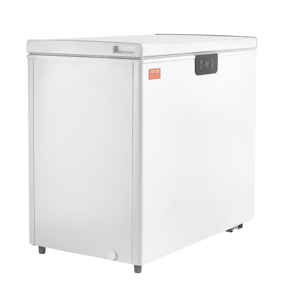 VEVOR Chest Freezer, 7 Cu.ft / 198 L Compact Deep Freezer, Free Standing Top Open Door Compact Freezers with 2 Removable Baskets & Adjustable Thermostat, Energy Saving & Low Noise, White