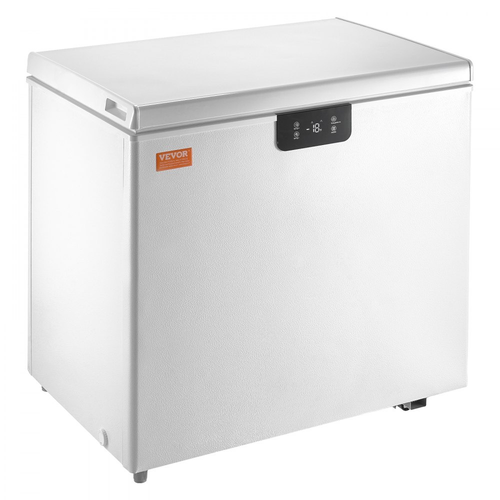 VEVOR Chest Freezer, 7 Cu.ft / 198 L Compact Deep Freezer, Free Standing Top Open Door Compact Freezers with 2 Removable Baskets & Adjustable Thermostat, Energy Saving & Low Noise, White