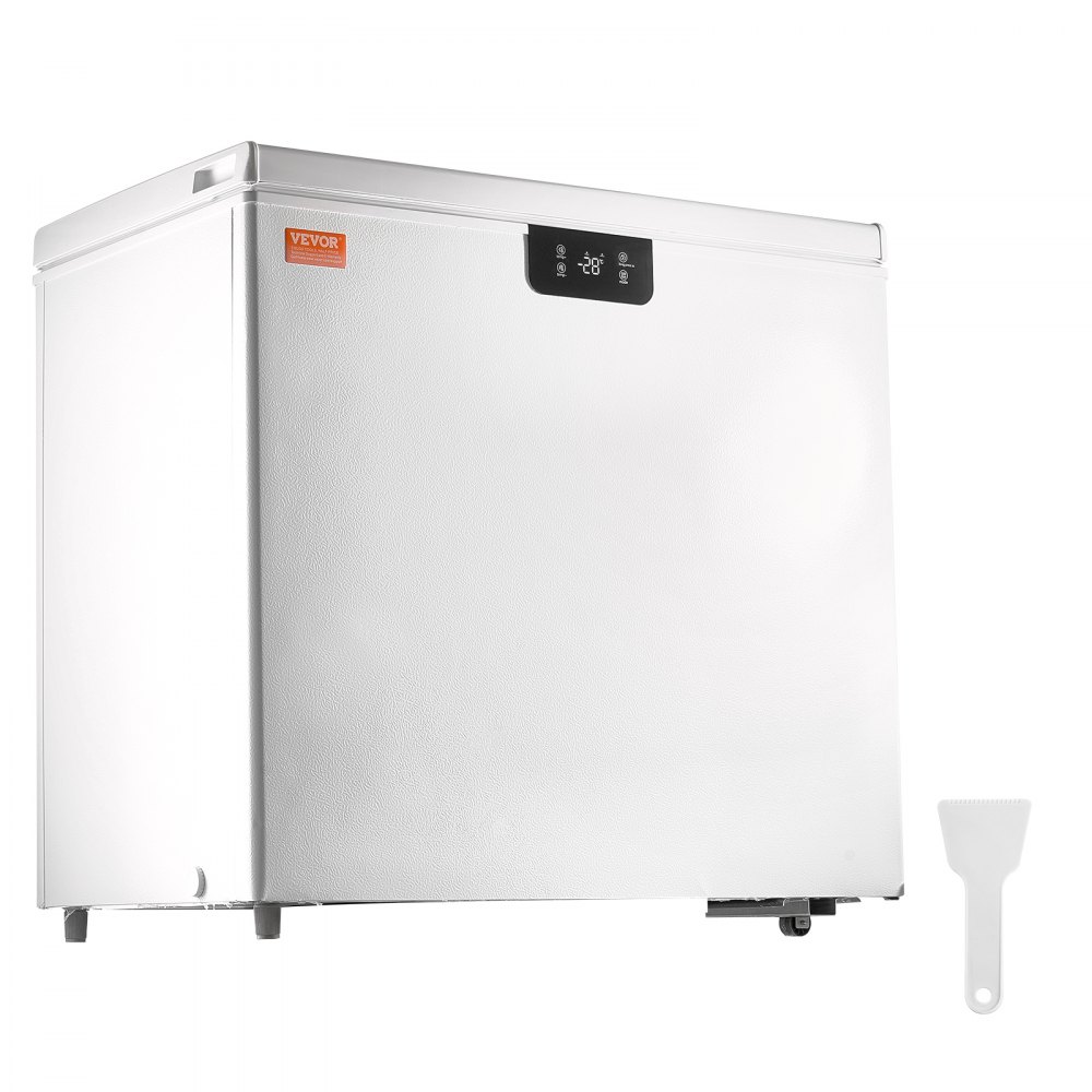 VEVOR Chest Freezer, 7 Cu.ft / 198 L Compact Deep Freezer, Free Standing Top Open Door Compact Freezers with 2 Removable Baskets & Adjustable Thermostat, Energy Saving & Low Noise, White