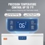 precision temperature control on the VEVOR chest freezer, with adjustable range: -28°c to 10°c (-18°f to 50°f).