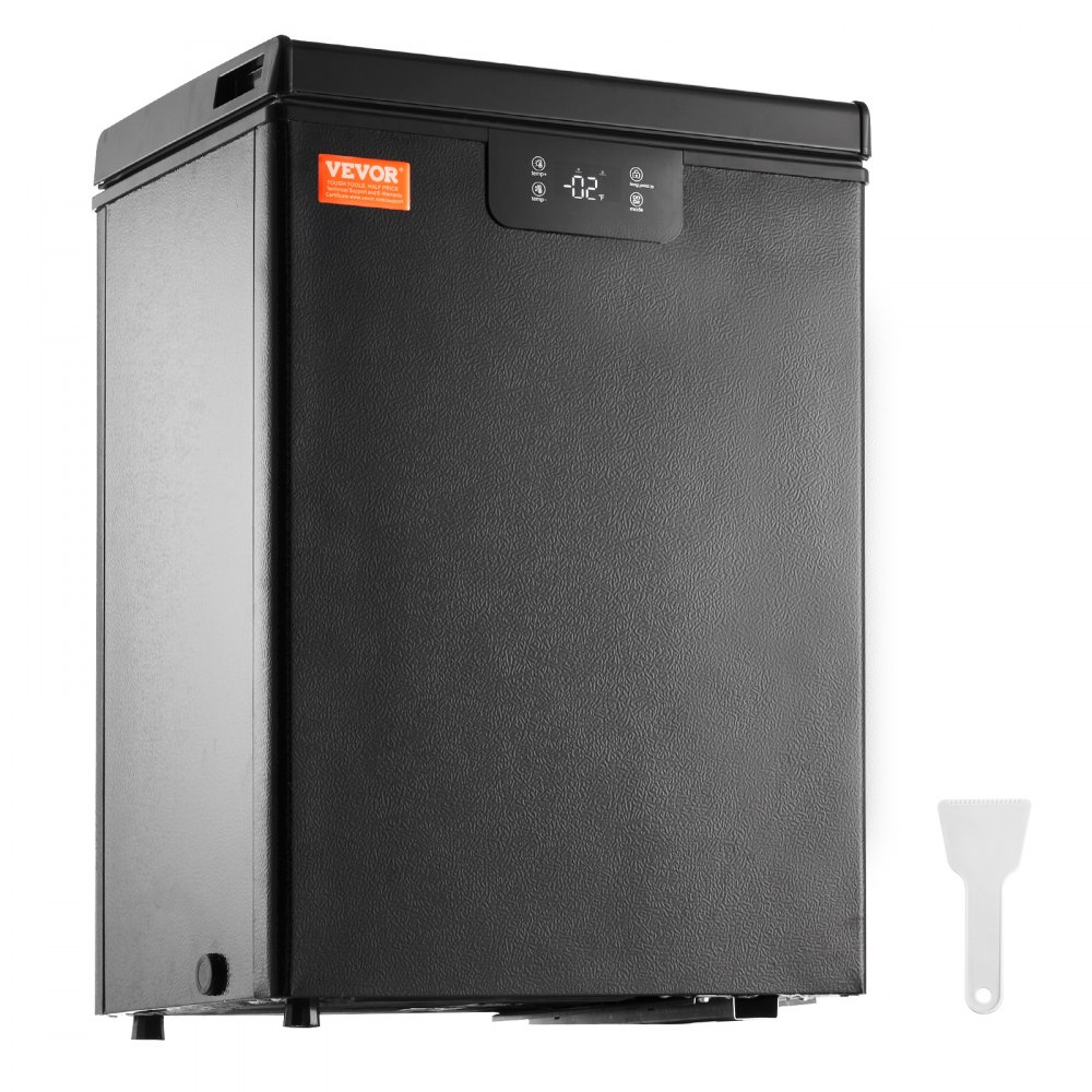 VEVOR Chest Freezer, 2.22 Cu.ft / 63 L Compact Deep Freezer, Free Standing Top Open Door Chest Freezers with 2 Removable Baskets & Adjustable Thermostat, Energy Saving & Low Noise, Black