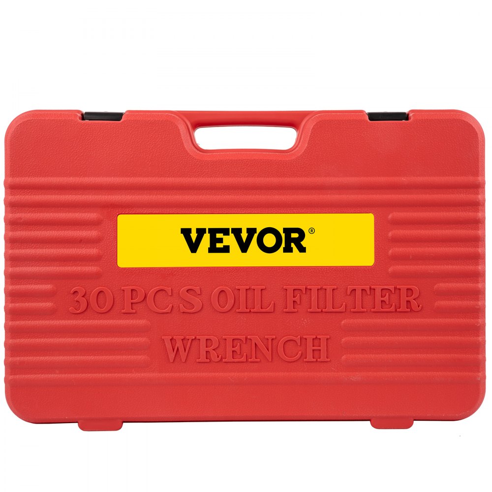 VEVOR 30 Pcs Sturdy Steel , 3/8" , Low Profile Oil Filter Socket For Easy Access, Oil Filter Wrench Cap Set w/ Case