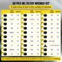 VEVOR Oil Filter Socket Set, 30 Pcs Oil Filter Wrench Set, Sturdy Steel Oil Filter Socket, 3/8\" Oil Filter Socket, Low Profile Oil Filter Socket Set For Easy Access, Oil Filter Wrench Cap Set