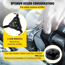 VEVOR Oil Filter Socket Set, 30 Pcs Oil Filter Wrench Set, Sturdy Steel Oil Filter Socket, 3/8" Oil Filter Socket, Low Profile Oil Filter Socket Set For Easy Access, Oil Filter Wrench Cap Set w/ Case