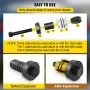 VEVOR pipe stretcher kit with labeled components for easy use and expansion.