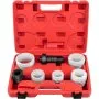 VEVOR pipe stretcher kit in a red case with multiple fitting tools.
