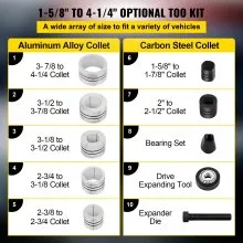 VEVOR Pipe Stretcher Kit, Exhaust Pipe Stretcher Kit 1-5/8" to 4-1/4", Exhaust Pipe Expander Kit for Tail Pipe Tube, Exhaust Pipe Expander Tool w/Storing Case, 7 Pcs Pipe Expander, Exhaust Stretcher