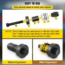 VEVOR Pipe Stretcher Kit, Exhaust Pipe Stretcher Kit 1-5/8" to 4-1/4", Exhaust Pipe Expander Kit for Tail Pipe Tube, Exhaust Pipe Expander Tool w/Storing Case, 7 Pcs Pipe Expander, Exhaust Stretcher