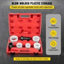 VEVOR Pipe Stretcher Kit, Exhaust Pipe Stretcher Kit 1-5/8" to 4-1/4", Exhaust Pipe Expander Kit for Tail Pipe Tube, Exhaust Pipe Expander Tool w/Storing Case, 7 Pcs Pipe Expander, Exhaust Stretcher