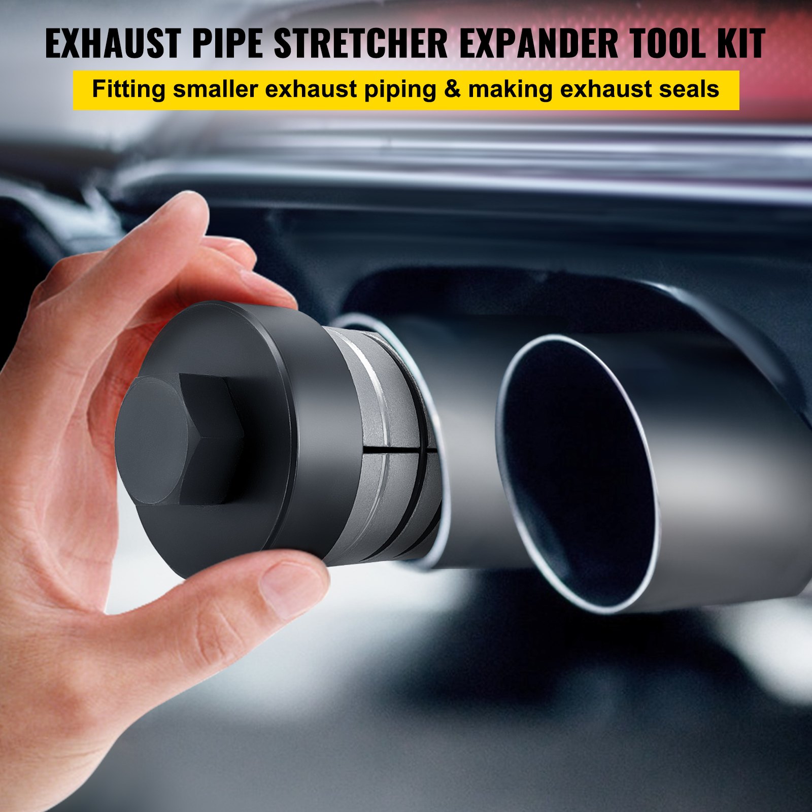 VEVOR Pipe Stretcher Kit, Exhaust Pipe Stretcher Kit 1-5/8\" to 4-1/4\", Exhaust Pipe Expander Kit for Tail Pipe Tube, Exhaust Pipe Expander Tool with Storing Case, 7 Pcs Pipe Expander, Exhaust Stretc