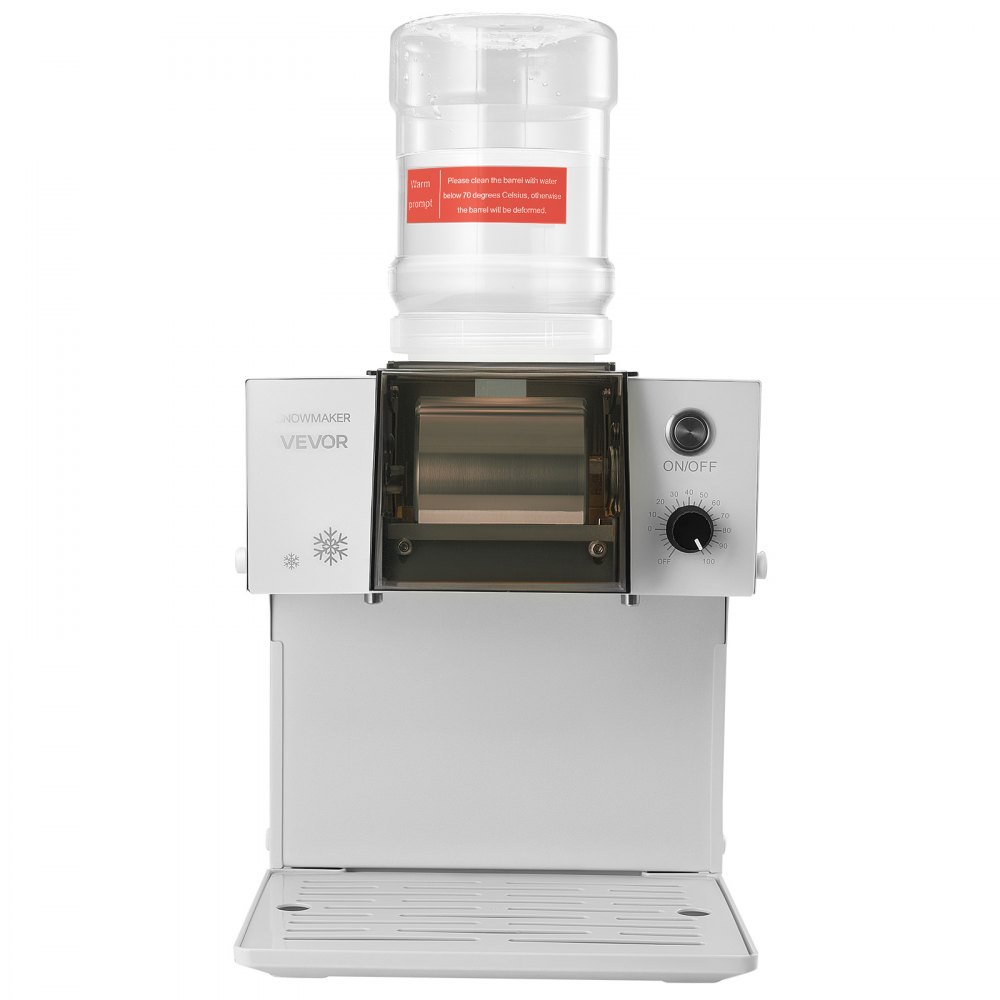 VEVOR Snowflake Ice Machine, 132LBS/24H Snowflake Ice Maker, Ice-Shaver Machine with Stainless Steel Blade, Electric Snow Cone Maker with 0.48Gal Tank, 90S Fast Pre-Cooling, for Home & Small Gathering