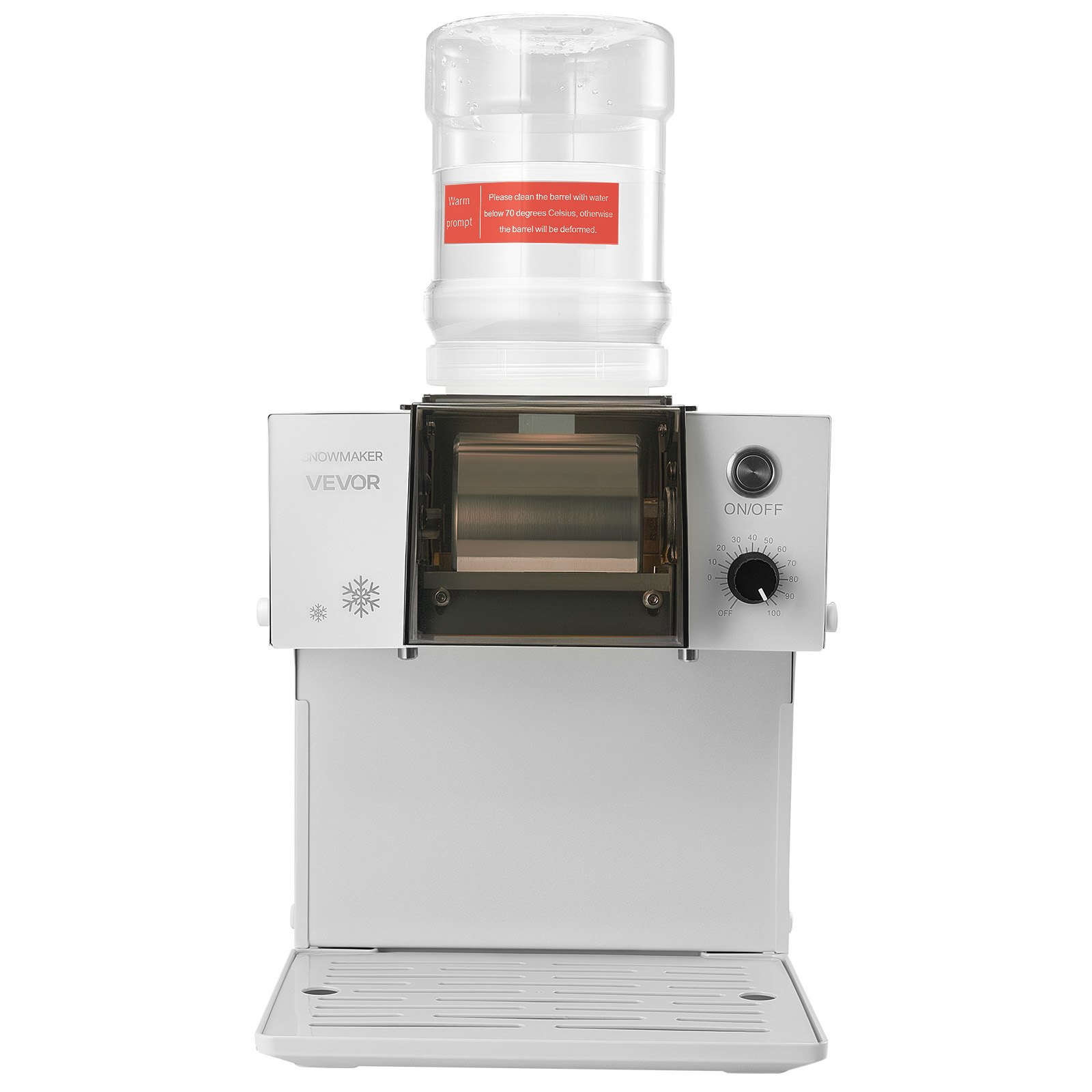 VEVOR Snowflake Ice Machine, 132LBS/24H Snowflake Ice Maker, Ice-Shaver Machine with Stainless Steel Blade, Electric Snow Cone Maker with 0.48Gal Tank, 90S Fast Pre-Cooling, for Home & Small Gathering