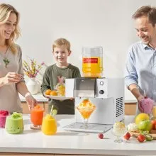 VEVOR Snowflake Ice Machine, 176LBS/24H Snowflake Ice Maker, Ice-Shaver Machine with Stainless Steel Blade, Electric Snow Cone Maker with 0.48Gal Tank, 90S Fast Pre-Cooling, for Home & Small Gathering