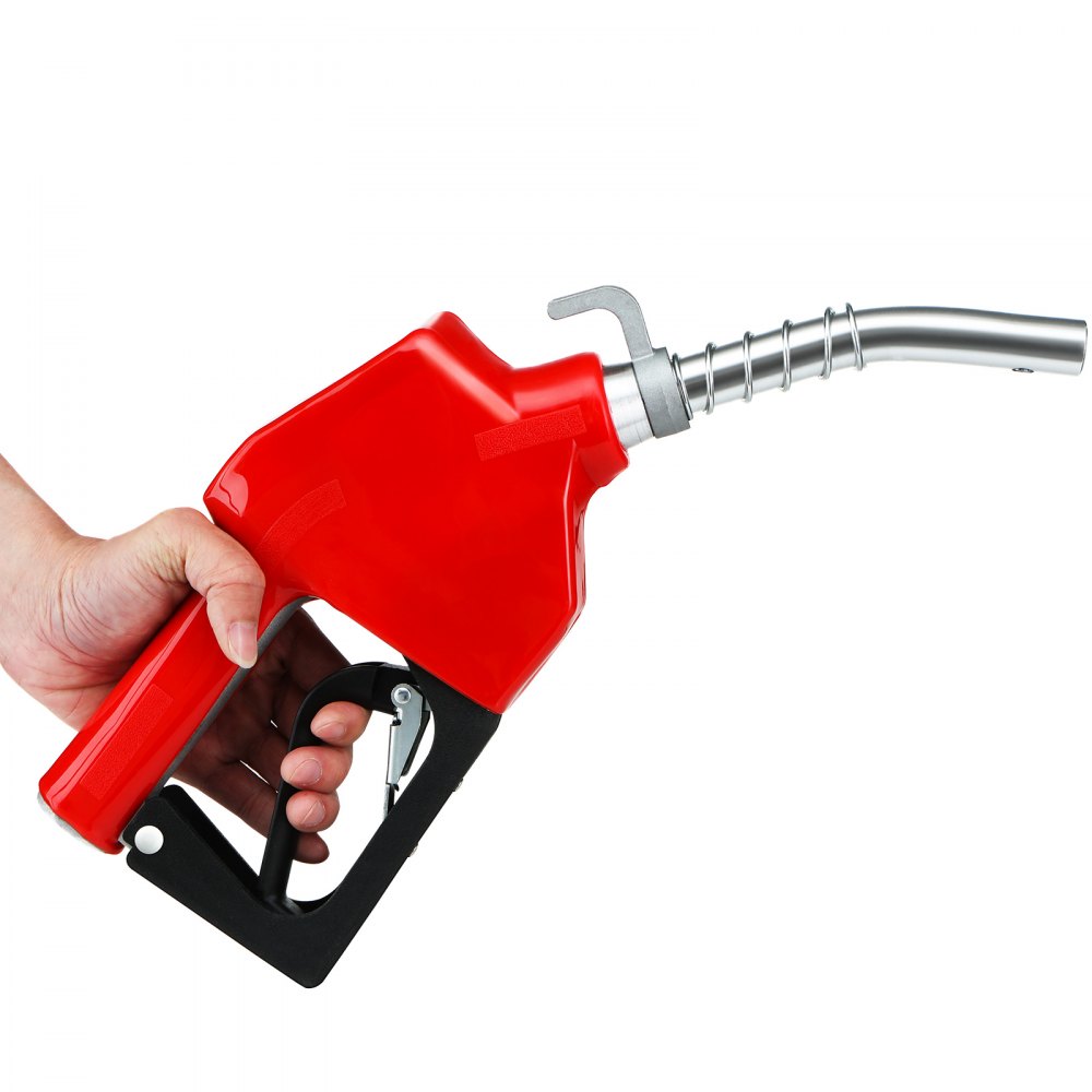 Pistola de combustible automática VEVOR, rosca de entrada NPT de 3/4" y pico de 13/16", caudal máximo de 11 GPM, apagado automático, manija de bomba de gasolina de aluminio y PVC con giro de 360° para recarga de gasolina, diésel, queroseno y biodiésel.