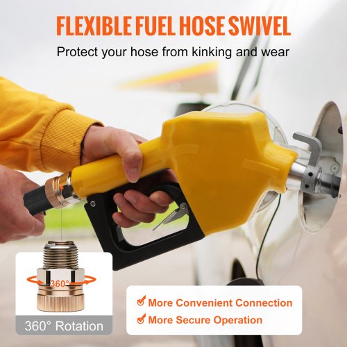 3/4" Automatic Fuel Nozzle With Hose Adapter,Auto Shut-off Fuel Nozzle–Max Flow 16GPM Fuel Transfer Pump Nozzle With Fuel Hose Swivel,15/16" Spout-for Diesel,Kerosene(black) In | Whizz Nozzles
