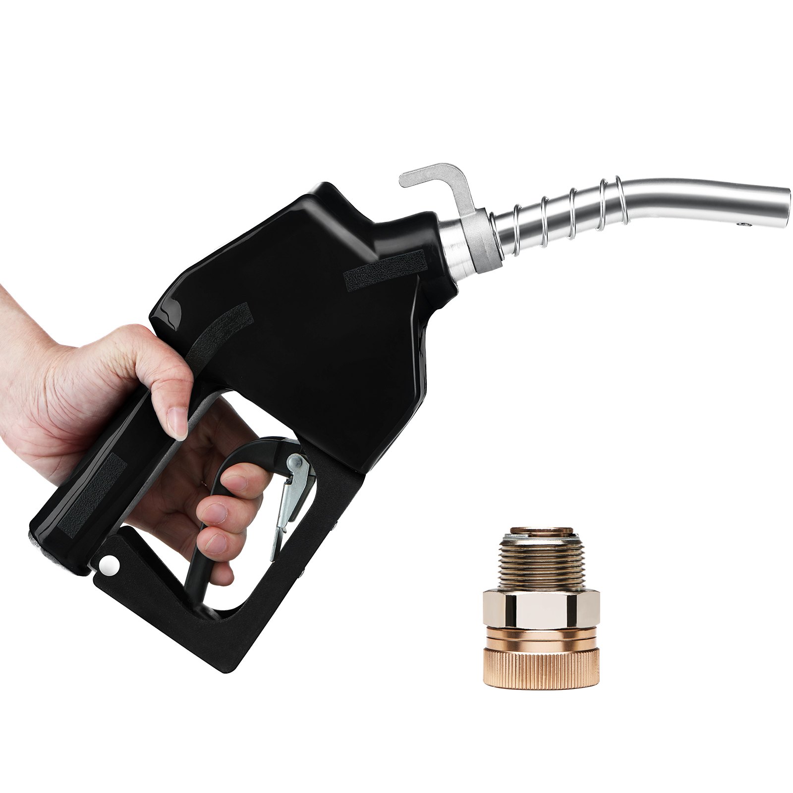 VEVOR Automatic Fuel Nozzle, 3/4" NPT Inlet Thread & 13/16" Spout, 11 GPM Max Flow Rate, Auto Shut Off, Aluminum & PVC Gas Pump Handle with 360° Swivel for Gasoline Diesel Kerosene Biodiesel Refilling